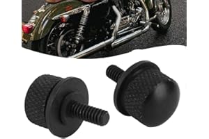 BKEMKRI 2 Kit de Vis de Fixation de Siège Vis Selle per Harley Davidson Boulon de Fixation du Siège Vis de Montage ArrièRe Moto en Alliage D'Aluminium, Vis Fixes, Accessoires de Modification Universels (Noir)