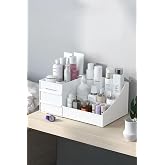 Kitchen Life 3 Katlı 2 &Ccedil;ekmeceli Ofis, Takı Makyaj D&uuml;zenleyici Organizer/Kozmetik Mas&uuml;st&uuml; D&uuml;zenleme Kutusu,Beyaz