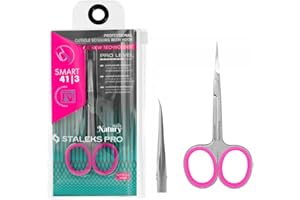 STALEKS PRO by Natury Nails Tijera profesional para cutículas de 25 mm. Anillos ergonómicos. Acero inoxidable. Smart SS-41/3