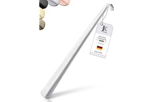JK Trade® L'original Chausse-pied stable en acier inoxydable de 62 cm | Chausse-pied long en acier inoxydable à tenir debout | Rapide et résistant au dos | Longueur et largeur idéales | Shoe Horn