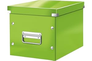 Leitz Click & Store WOW Scatola Archivio Cubo Medio, per Mantenere la Casa e l'Ufficio in Ordine, Verde, 61090054