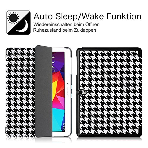 Fintie Samsung Galaxy Tab S 10.5 Hülle Case – Ultra Schlank superleicht Ständer Smart Shell Cover Schutzhülle Etui Tasche mit Auto Schlaf / Wach Funktion für Samsung Galaxy Tab S 10.5 T800 T805 (10,5 Zoll) Tablet-PC, Houndstooth Schwarz - 3