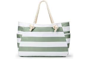 KALIDI FANCY FOREST KALIDI Large Beach Bags for Women with Zip Waterproof Beach Bag Summer Holiday Essentials Travel Tote Bag with Pockets for Women Ladies Pool Gym Shopping