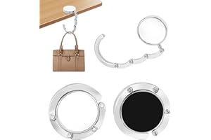 Spyrtb 2x Crochet de Sac à Main, Anti-dérapant Crochet de sac à main pliable, Porte-Sac pour Table ou Bureau Suspension Sac à Main, Petits Objets (A)