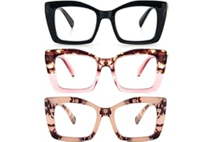 KoKoBin Oprah Lunettes de lecture carrées surdimensionnées pour femmes avec charnières à ressort pour ordinateurs