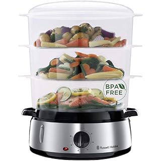 Russell hobbs 19270-56 vaporiera, 800 watt, 9 litri, acciaio inossidabile