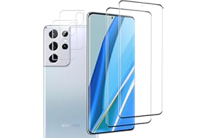 Carantee 2 Stück für Panzerglas für Samsung Galaxy S21 Ultra Schutzfolie & 2 Stück Kameraschutz für Samsung S21 Ultra, Kamera Panzer Schutz Glas für Galaxy S21 Ultra Displayschutz Schutzglas