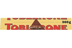 Toblerone Chocolate con Leche Suizo con Nougat de Miel y Almendras, Formato Grande, Pack 340 g