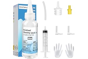 SHUOLEI 100ml Kit Limpieza Cabezales Impresora, Limpiador de boquillas para Limpiar los Cabezales de impresoras de Inyección de Tinta Epson, Canon, HP, Lexmark, Brother