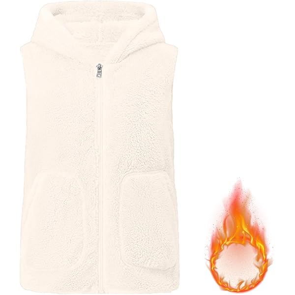 Teddy Fleece Weste Damen Mit Kapuze - Warme Ärmellose Fleeceweste Für Outdoor