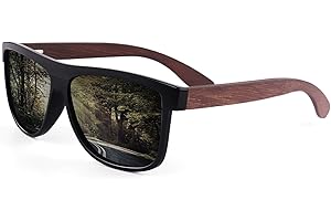 CGID Gafas de Sol Polarizadas Hombre Mujer Originales Madera Ultra Light 100% UV400 Protección