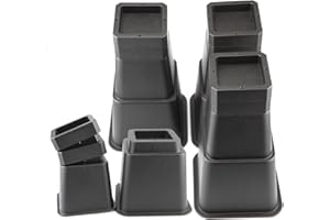 YEMMERT Bed Risers, Furniture Bed Risers 10 inch Heavy Duty L Shaped Table Leg Extension Risers, Elephant Feet Chair Sofa Couches Desk Risers, Set of 4