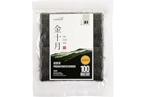 JEOLLANAMDO THE KITCHEN OF KOREA [100er] Nori Blätter Half Size 115g, Gerösteter Seetang Blatter, Ganze Seealgen Algen Algenblätter Wodorosty Yaki Noris Noriblätter, Sushi Reis Maki, Südkorea Premium Qualität