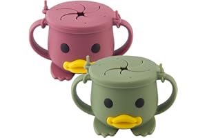 nohlerlife Silikonowy kubek na przekąski dla małych dzieci, 2-pak, jedzenie dla niemowląt, przekąski, szczelny, pojemnik na przekąski, do mycia w zmywarce