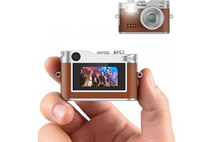 Rollei Minidigitalkamera vintage brun, 1080P FHD liten retro digitalkamera med 0,96 tums färgskärm 2 MP tumkamera kompakt fotokamera med blixt och inspelning, mini digital kamera liten