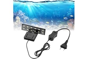 Unibell Luz de Acuario, pequeña lámpara de Acuario, Impermeable con Clip de Las Plantas de la lámpara Delgada del Acuario del LED Crece la iluminación con Enchufe de la UE para el Tanque de Acuario