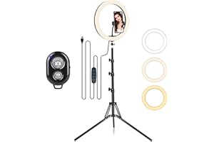 Ring Light, BDDFOTO 12' Professional Selfie Light Kit, per trasmissione, live streaming, registrazione, con Bluetooth