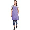 BIGHAS Adjustable Bib Apron with Long Ties for Women Men 18 Colors Chef Kitchen Cooking, Lavender, XL