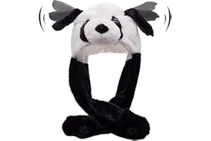 Tocwick Cow Hat Costume with Moving Ears Short Plush Cartoon Hat Animal Shaped Cap Soft Warm Winter for Festival Cosplay Boys Girls Adults