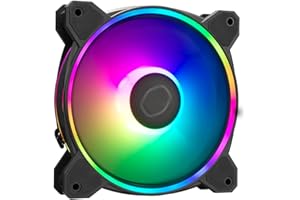 Cooler Master MasterFan MF120 Halo2 ARGB – Ventilador de Caja y Refrigerador, Doble Anillo Iluminación ARGB, Rodamiento Rifle, Aspas Air Balance con Sensor de Protección y Driver IC Actualizado, 120mm