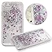 Produktbild Nnopbeclik iphone 6 6S (4.7") 3D Flüssigkeit Schutzhülle Transparent Durchsichtige Handytasche Glänzend Glitzer Star Sterne Fließen Flüssig Flüssigkeit Handyhülle Handy Hülle Case Tasche Crystal Case Durchsichtig Schutzhülle Etui Bumper Für iphone 6 6S (4.7") , Silber + 1x Display Schutzfolie Folie