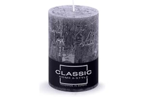 DONAU HOME świece w stylu rustykalnym/taupe grafitowe/ 1 sztuka / 10 x Ø 7 cm nieperfumowane/do dekoracji salonu, łazienki/czas palenia 49 godzin/świeca dekoracyjna/świeca woskowa/Nordic