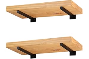 HOME COMPOSER Regalträger Metall Schwarz 20cm, Schwimmende Regalhalterung 4 Stück für DIY Wandregal Montieren, Wandhalterung für Kliedung, Bücher in Wohnzimmer, Büro und Küchen