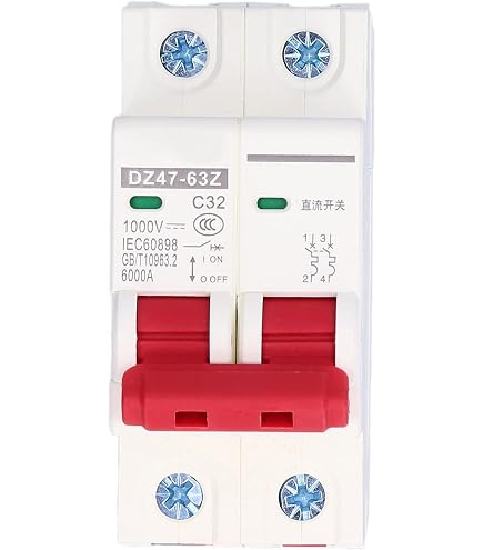 DEWIN Disjoncteur 63A,DZ47s-63 Mini Disjoncteur Domestique 2P Domestique AC 400V Mini Disjoncteur Protection Contre Les Courts-Circuits de Surcharge C63 DEWIN Disjoncteur 63A,DZ47s-63 Mini Disjoncteur Domestique 2P Domestique AC 400V Mini Disjoncteur Protection Contre Les Courts-Circuits de Surcharge C63