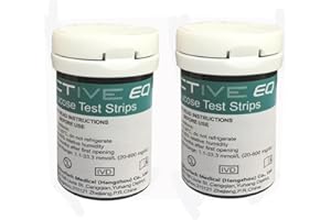 QUEAMBLER Exactive EQ Strisce Reattive per Glicemia x 50pc e lancette x 50, solo per il monitor di glicemia di glucometro Exactive EQ