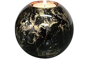 Mini Urne avec Bougeoir | Urne en Verre Élégante pour Amoureux | Urne Terroso Chien et Chat | 250ml Souvenir - Noir/Or