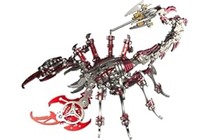Tirff Puzzle 3D en Métal, Puzzle 3D en Metal Laser Cut Puzzles, Maquette Roi Scorpion, Jouet de Construction pour Enfants et Adultes, 454 Pièces (Rouge)
