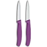 Victorinox Swiss Classic Set of 2 Knives for Vegetables and Tomatoes | Stainless steel set with straight and serrated edge, e