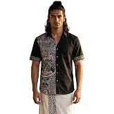CRYSTALHEAL; DESIGNING THE DESTINY Koothu Kathakali Shirt for Men | Kerala Onam Shirt | Cotton Slub Half Sleeve Ethnic Shirt 