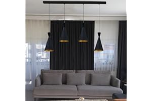 bamyum Set di 4 Lampade a Sospensione Industriali Nero