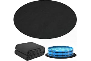 BOPEUY Poolmatta, 370cm Hydromassagematta för Pool, Svart Halkfritt Vattentätt Vikbar Rund Poolmatta, Poolmatta Utomhus för Poolbeklädnad