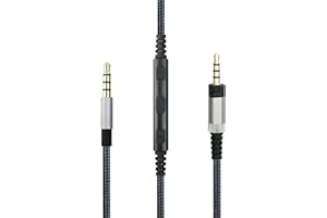 ABLET Cavo audio di ricambio con microfono in-line controllo volume remoto compatibile con cuffie Sennheiser HD4.40, HD 4.40 BT, HD4.50, HD 4.50 BTNC, HD4.30i, HD4.30G, compatibile con iPhone, iPod