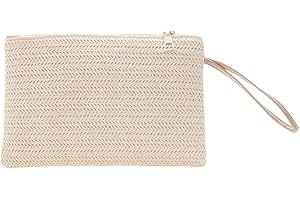 LIUDUO UKETO - Pochette da donna in paglia intrecciata, da giorno, piccole borse, alla moda, in tessuto bohémien, da spiaggia, estate, piccola borsa