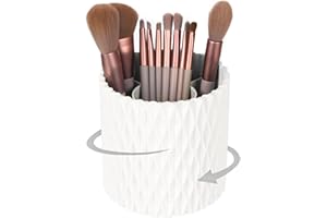 FYGAIN Makeup Brush Holder Organizer, 360° Rotating Multi-Functional Pen Holder for Desk, Spinning Multi-Purpose Desktop Stationary Organizer for Lipsticks, Comb, Beauty Tool
