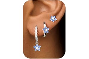 Chriscoco 3 Paia Orecchini Donna Oro Placcato 14K Acciaio Chirurgico Piccoli Orecchini Cerchio Argento Anallergici Set Piercing Orecchio