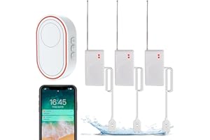 TUEHAKNY Détecteur de Fuites d'eau WiFi Pack de 3, Capteur d'eau Intelligent avec Alarme Réglable et Alertes par Application, Kit Maison Connectée avec Capteurs Extensibles pour Cuisine, Cave, Salle de Bain