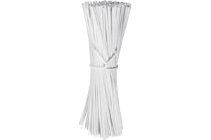 WILLBOND 200 Pcs 4.72'' Multi Function Garden Plastic Twist Tie, PE Twist Flexible Plant Ties, Garden Plant Twist Tie Garden Plant Support, Cable Ties, Large Garbage Bag Bundle(White)