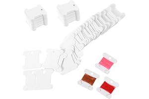 FDCLIXUVOL 200 Pieces Embroidery Thread Bobbins Cross Stitch Bobbins Cardboard Floss Bobbin Embroidery Floss Bobbin Cardboard Thread Organiser for Embroiderys Flosses Storage DIY Craft Sewing (White)