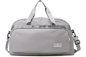 Vllcsla Bolsa de Gimnasio Deporte Mujer Grande, Expandible 37,7 L a 50,7 L, con Bolsillo Húmedo, Bolsa de Viaje Deportiva de Fin de Semana con Correas, Bolso Weekend Equipaje de Mano Ligera