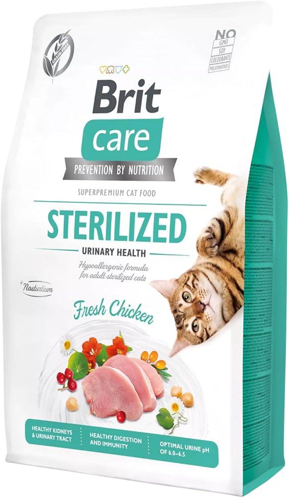 Brit Care Urinary Health, İdrar Yolu Problemi Olan Kısırlaştırılmış Kediler İçin, Tahılsız, Hipoalerjenik, Taze Tavuk Etli Kuru Mama, 2 kg