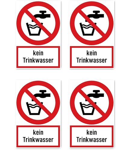 Hinweis-Schild - Kein Trinkwasser Mit Symbol - Gravurfix