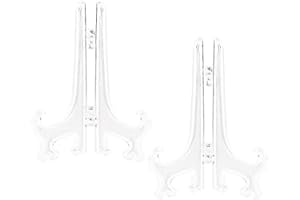 Funzhan 2pcs Clear Acrylic Easels Plastic Plate Stands Holders Fold Display Stand Picture Frame Photo Artwork Home Decoration - 6 Inch