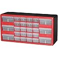 Akro-Mils 10126 26 Drawer Plastic Parts Storage, Hardware and Craft Cabinet, Teacher Toolbox, 20-Inch W x 6-Inch D x 10-Inch H, Red