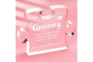 Giftasy Granny Gifts, Granny Birthday Gifts - Unique Engraved Acrylic Puzzle Plaque, Best Gifts for Granny from Grandchildren, Beautiful Desk Decorations Presents for Granny on Christmas Mothers Day