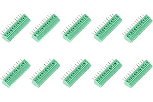 OUMEFAR 10 Stück/Satz 12-poliger Leiterplattenabstand Universal-Schraubklemmenblock-Anschluss 2,54mm grüner Schraubenblock-Anschluss 12 Pin 10 Satz-Montageblock-Anschluss für die Leiterplattenverdrahtung