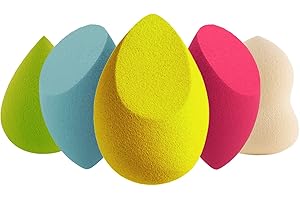 LAC FOR YOU Set 5 Pz Spugnette Trucco Make Up Beauty Blender - Spugnetta Fondotinta Liquidi Creme Polvere (Multicolor)